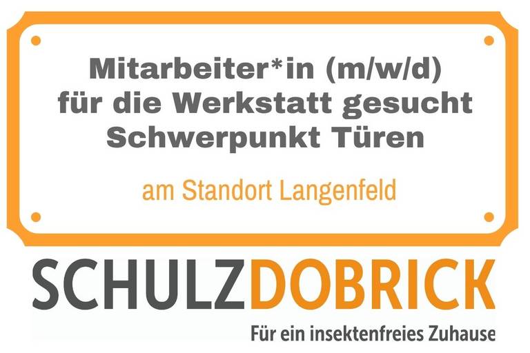 Mitarbeiter (m/w/d) gesucht fuer Werkstatt der Schulz-Dobrick GmbH