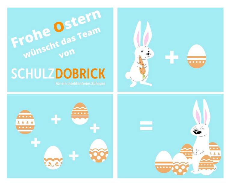 Frohe Ostern wuenscht das Team der Schulz-Dobrick GmbH mit einem Ostercomic